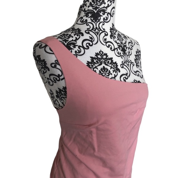 ZARA Pink One-Shoulder Aysmmetrical Mini Dress - Picture 5 of 7